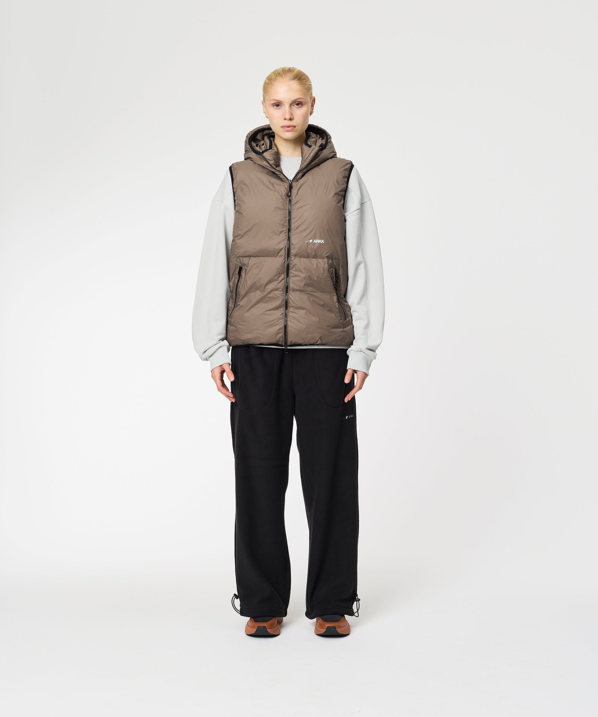 ARKK Apparel Insulated Hooded Vest | Brown Vest
